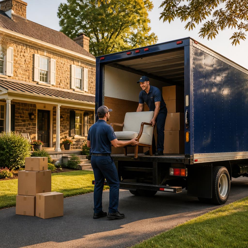 Lancaster County Junk Removal crew loading furniture into truck
